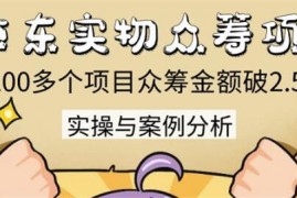 京东实物众筹项目：200多个项目众筹金额破2.5亿，实操与案例分析