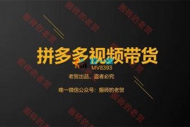 老贺《2023拼多多视频带货》