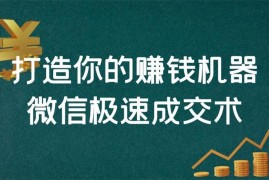 打造你的赚钱机器，微信极速成交术