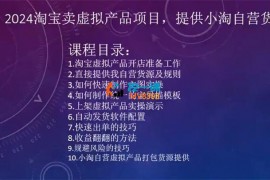 小淘《2024淘宝卖虚拟产品项目》