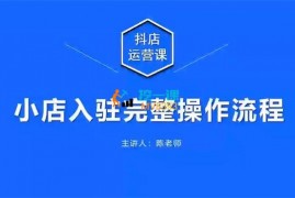 陈胜《抖店运营实操课》