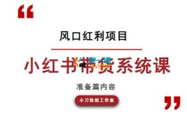 小刀轻创《小红书带货系统课》