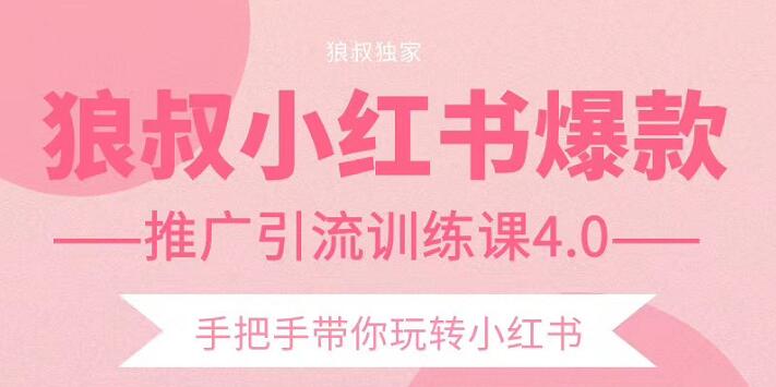 狼叔小红书爆款推广引流训练课4.0