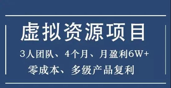 暴疯团队《虚拟资源项目》零成本月入6万