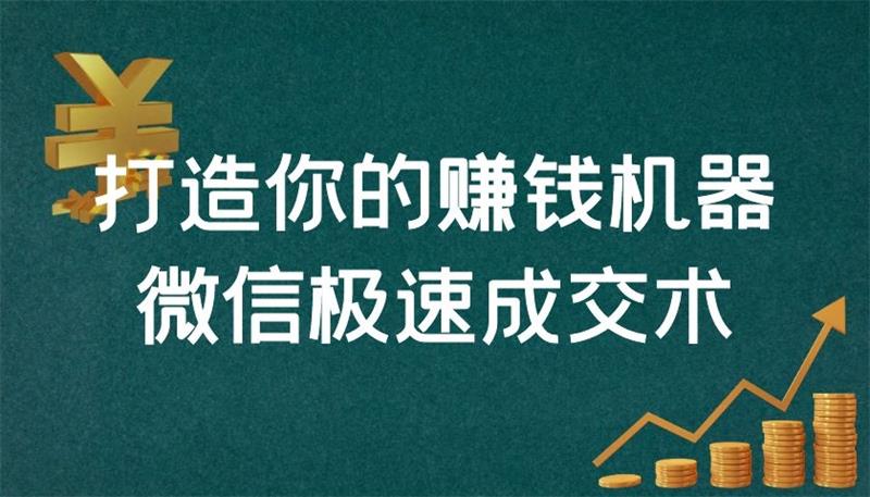 打造你的赚钱机器，微信极速成交术