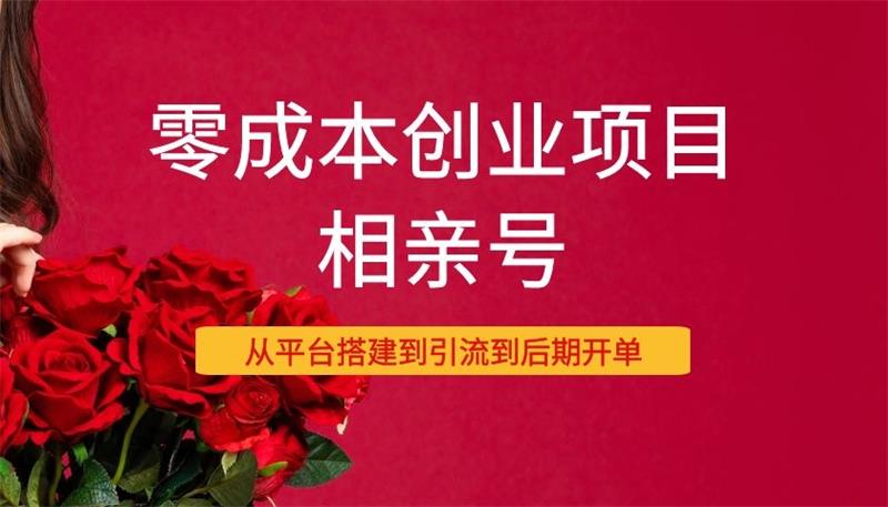 零成本创业项目：相亲号课程封面图