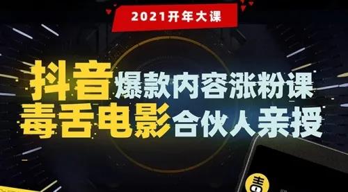 毒舌电影合伙人亲授《抖音爆款内容涨粉课》