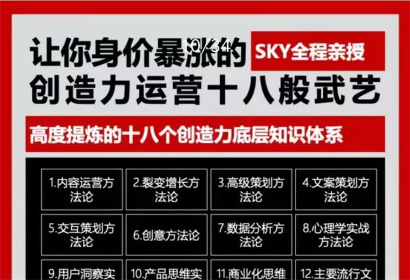 sky《身价暴涨创造力运营十八般武艺》