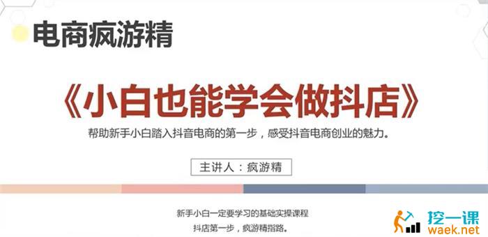 疯游精《小白也能学会做抖店》