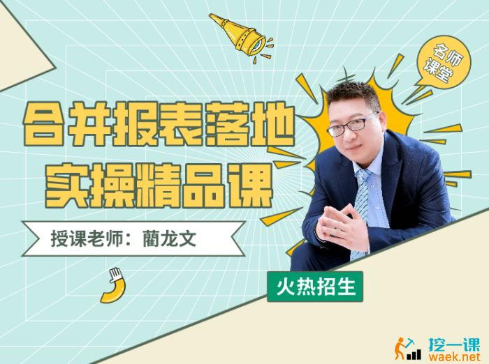众筹：藺龙文·合并报表落地实操精品课程