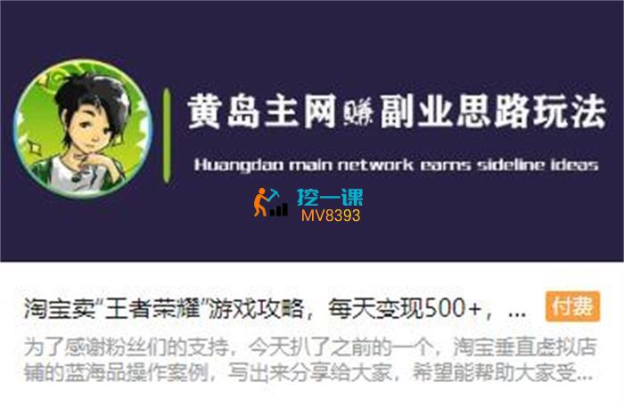 黄岛主《淘宝卖王者荣耀攻略日入500+》课程封面.jpg