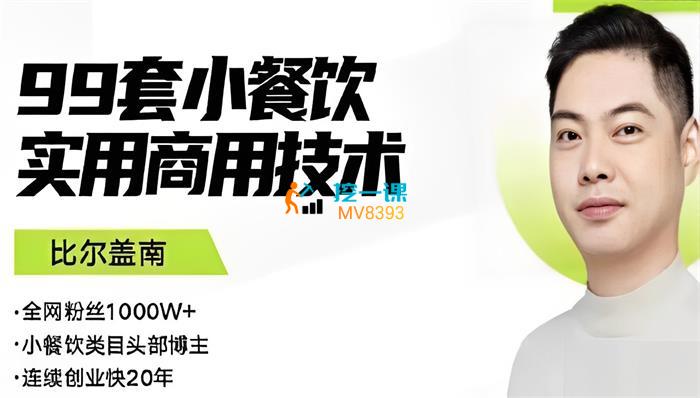 比尔盖南《99套小餐饮实用商用技术》课程封面.jpg