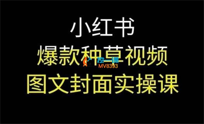 小红书爆款种草视频图文封面实操课