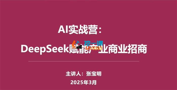 张宝明《AI实战营》