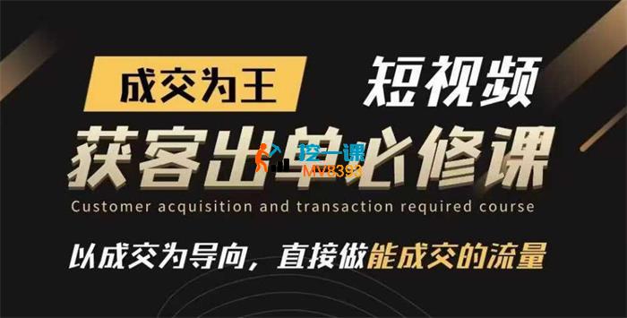 标导演《成交为王：短视频获客出单必修课》
