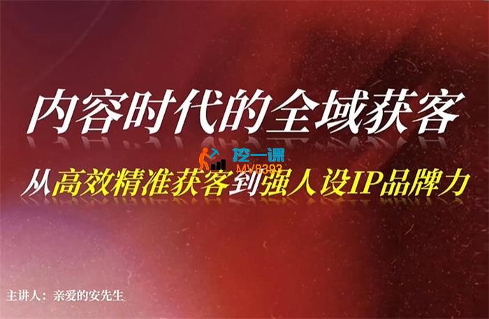 亲爱的安先生《内容时代的全域获客》