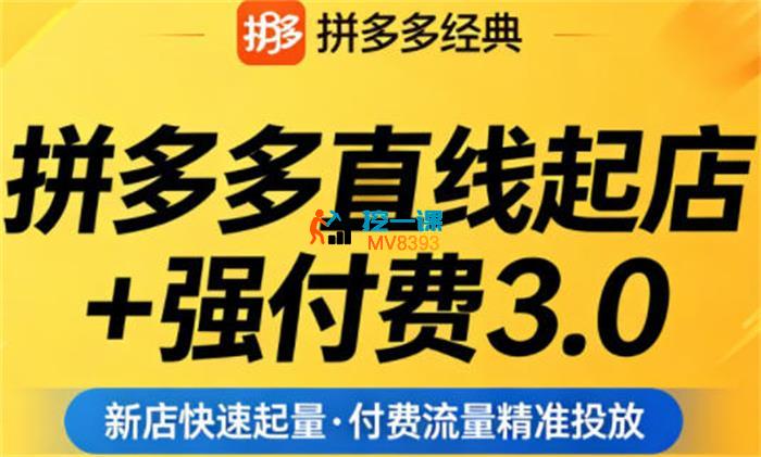 泓一《拼多多直线起店+强付费3.0》