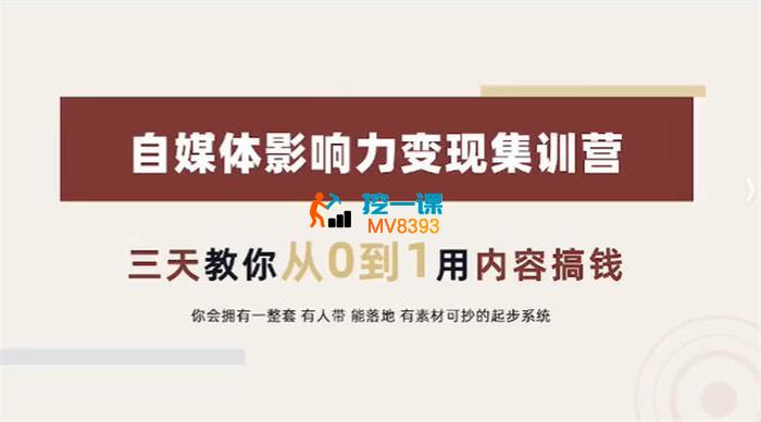 大漂亮《自媒体影响力变现集训营》