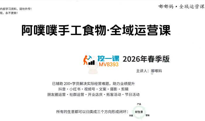阿噗噗《手工食物全域运营课》