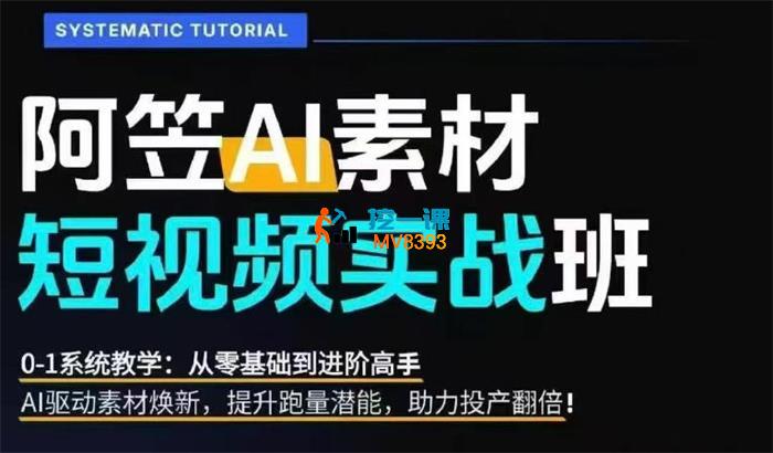 阿笠《AI视频素材实战班》
